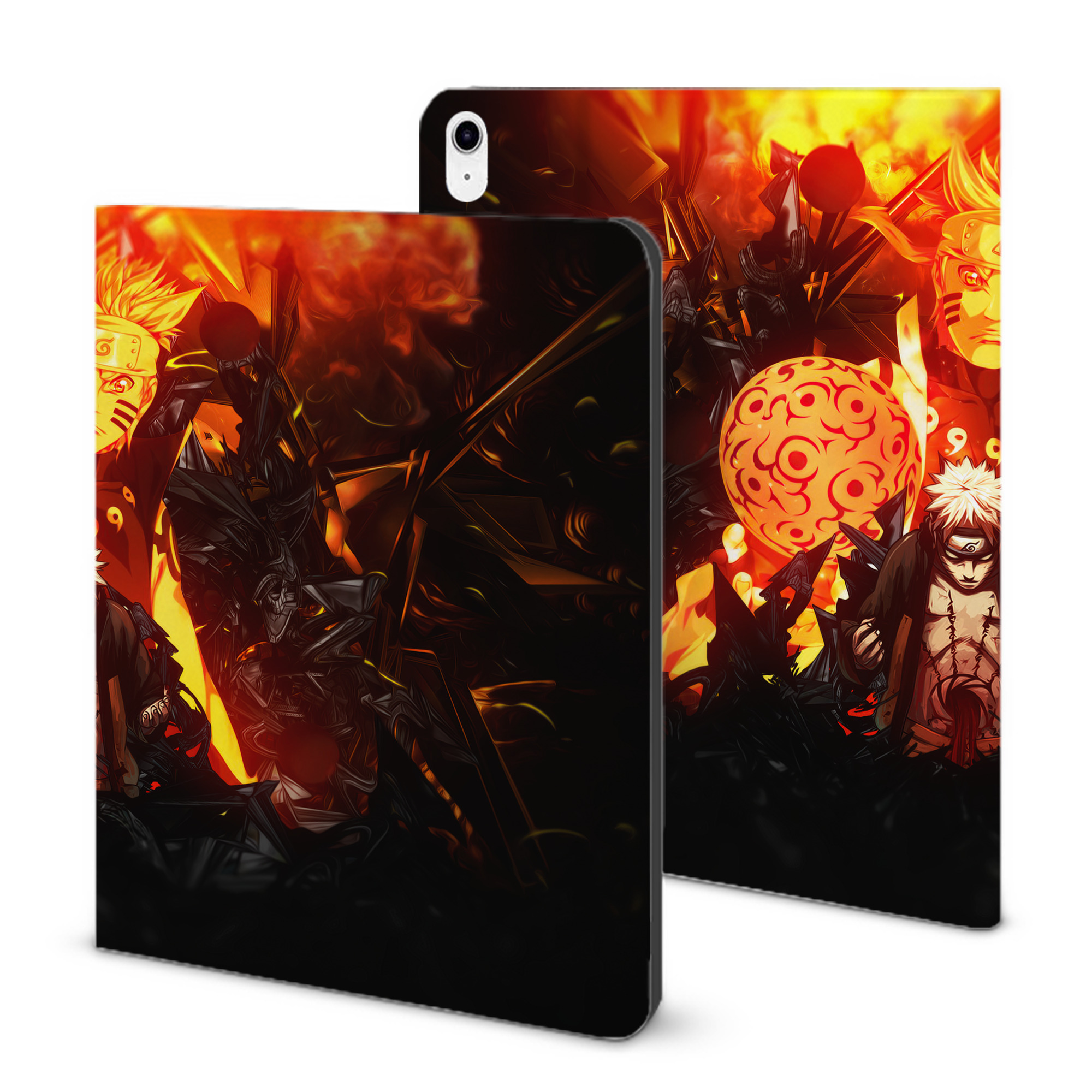 （画像用） NARUTO -ナルト- NARUTO -ナルト- 疾風伝 IPad ケース ブック型 PUレザー TPU 耐衝撃 軽量 薄型 ペン収納なし 全面保護 IPad 各モデル対応